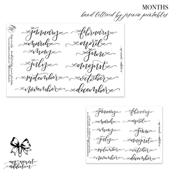 Months | lettering by Jesenia