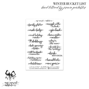 Winter Bucket List | lettering by Jesenia