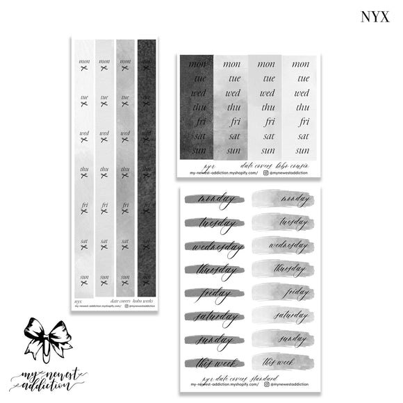 Nyx Date Covers and Tabs