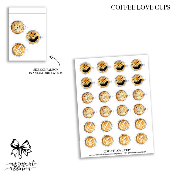 Coffee Love Cups Stickers