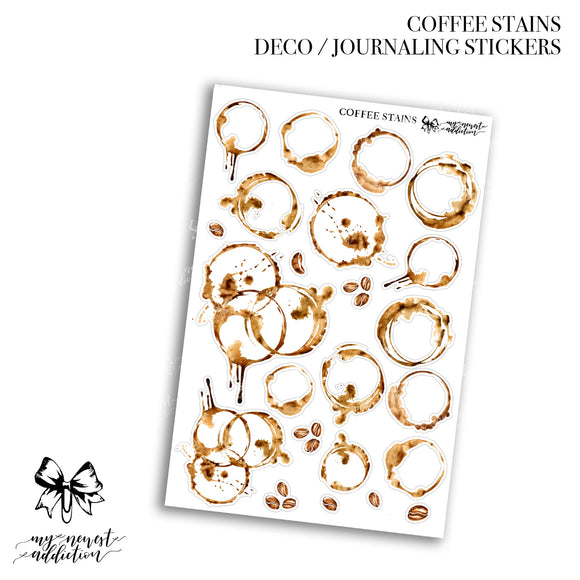 Coffee Stains | Journaling Stickers