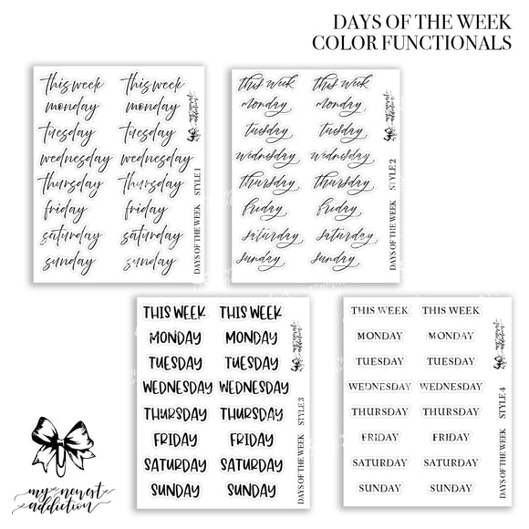 DAYS OF THE WEEK STICKERS