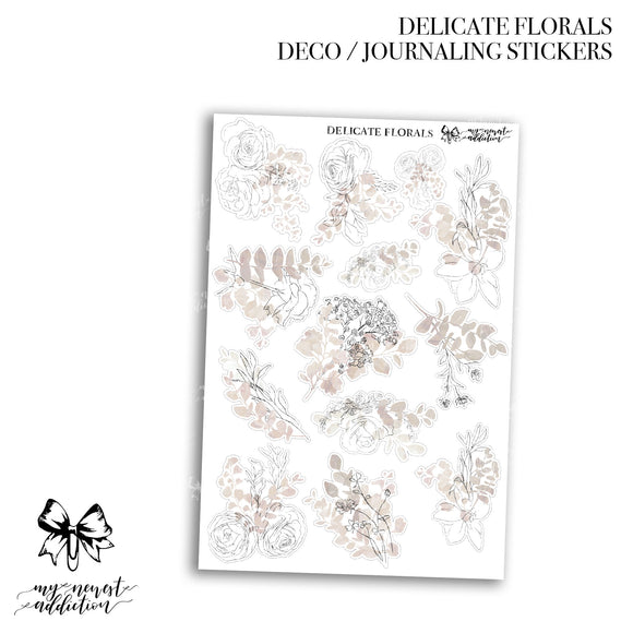 Delicate Florals | Journaling Stickers
