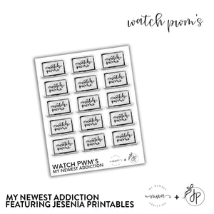 Watch PWMs | lettering by Jesenia Printables
