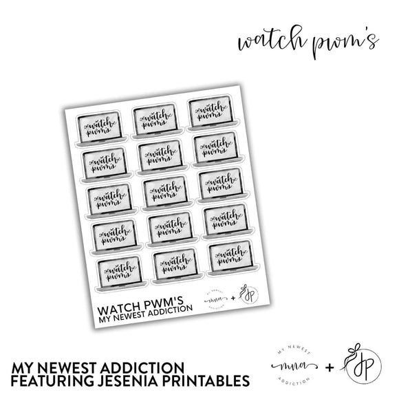 Watch PWMs | lettering by Jesenia Printables