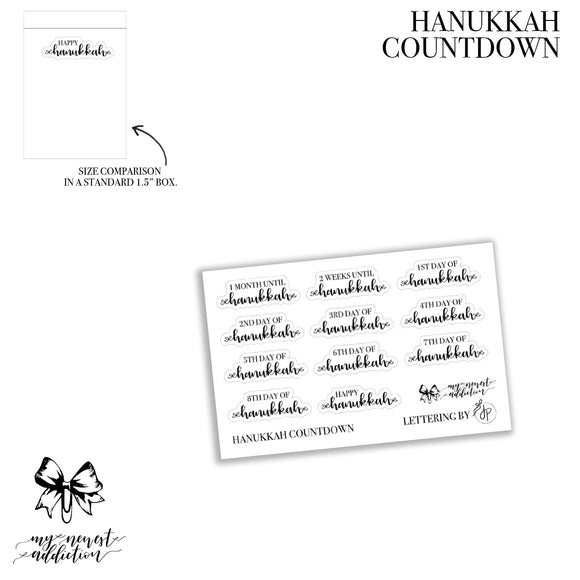 Hannukah Countdown Scripts - Foiled