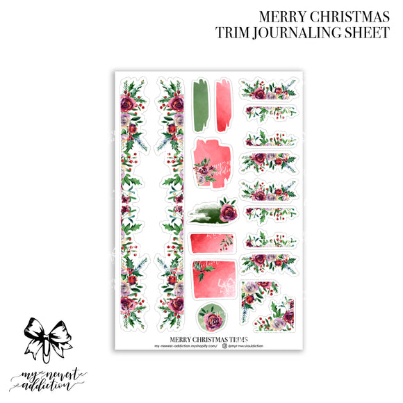 Merry Christmas Trim Journaling Stickers