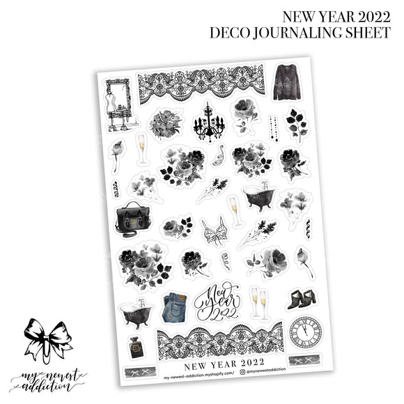 New Year 2022 Deco Journaling Stickers
