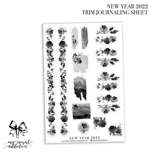 New Year 2022 Trim Journaling Stickers
