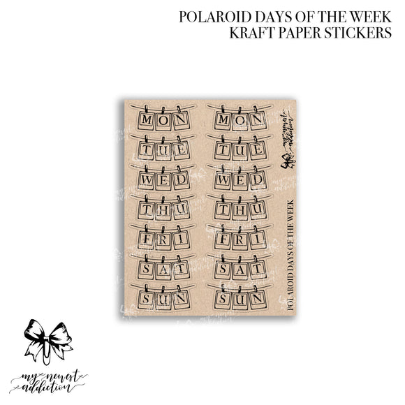 POLAROID DAYS OF THE WEEK | KRAFT PAPER
