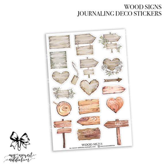 Wood Signs Deco Journaling Stickers
