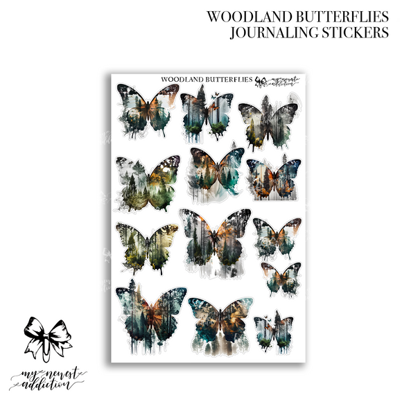 WOODLAND BUTTERFLIES | Journaling Stickers