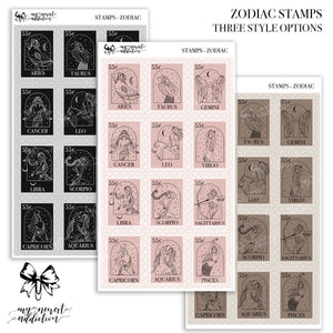 Zodiac Stamps Journaling Stickers