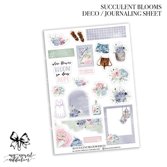 Succulent Blooms Deco Journaling Stickers